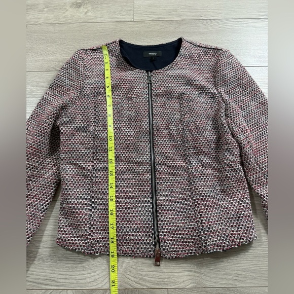 THEORY Ualana Z Beacon Tweed Zip-front Cropped Blazer Jacket - Picture 10 of 11